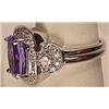 Image 2 : 14K WHITE GOLD LADIES TANZANITE AND DIAMOND RING -