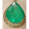 Image 2 : 14K GOLD LADIES EMERALD AND DIAMOND PENDANT W/ CHA