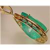 Image 4 : 14K GOLD LADIES EMERALD AND DIAMOND PENDANT W/ CHA