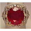 Image 1 : 18K WHITE AND YELLOW GOLD RUBY AND DIAMOND LADIES 