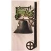 Image 1 : VINTAGE CAST IRON FARM DINNER BELL W/ TRACTOR TOP 