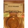 Image 2 : 1851 PCGS MS64 Red Brown Large . 