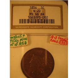 1854 NGC MS66 BN