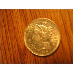 3c Nickel MS60+ 1865
