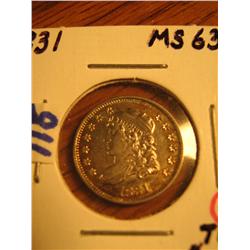 1831 1/2 DIME MS63