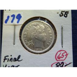 1916 Barber Dime AU58