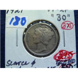 1921 Dime,  VF-XF