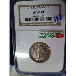 1916 SL 25c, NGC MS64 Full Head