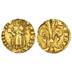 MEDIEVAL COINS: CATALONIA-ARAGÓN - Florí. PERE III. BARCELONA. Anv.: S IOHA-NNES B. Marca: rosa. Rev