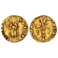 MEDIEVAL COINS: CATALONIA-ARAGÓN - Florí. PERE III. VALÈNCIA. Anv.: S.IOHA-NNES.B. Marca: torre. Rev