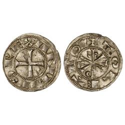 MEDIEVAL COINS: KINGDOM OF CASTILE AND LEÓN, TEMPORARY UNION - Dinero. ALFONSO VI. TOLEDO. Rev.: Cri