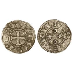 MEDIEVAL COINS: KINGDOM OF CASTILE AND LEÓN, TEMPORARY UNION - Dinero. ALFONSO VI. TOLEDO. Anv.: ANF