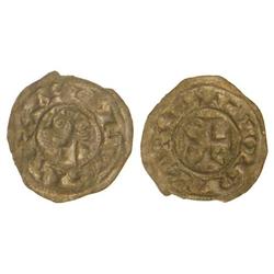 MEDIEVAL COINS: KINGDOM OF CASTILE AND LEÓN, TEMPORARY UNION - Óbolo. ALFONSO I DE ARAGÓN. TOLEDO. A