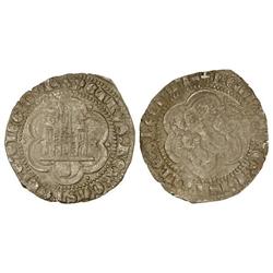 MEDIEVAL COINS: KINGDOM OF CASTILE AND LEÓN - 2 Maravedís. PEDRO I. SEVILLA. Anv.: Castillo, debajo 