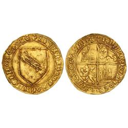 MEDIEVAL COINS: KINGDOM OF CASTILE AND LEÓN - Dobla de la Banda. JUAN II. SEVILLA. Anv.: IOHANESDEIG