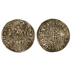 MEDIEVAL COINS: KINGDOM OF CASTILE AND LEÓN - 1/2 Real. ENRIQUE IV. SEGOVIA. Anv.: XPSVINCIT()XPSREG