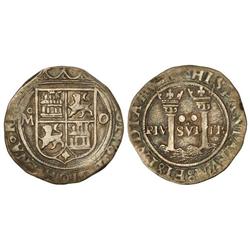 SPANISH MONARCHY: IOHANNA AND CHARLES - 2 Reales. MÉXICO. O. Anv.: -escudo-O. Pátina iriscente. Cal-