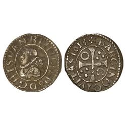 SPANISH MONARCHY: PHILIP III - 1/2 Croat. 1613. BARCELONA. Cal-537. MBC+. 