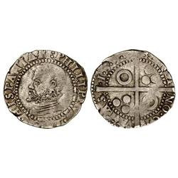 SPANISH MONARCHY: PHILIP III - Croat. 159(9). BARCELONA. Busto de Felipe II. Ba-972; Cal-425. MBC. 