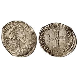 SPANISH MONARCHY: PHILIP IV - 1 Carlino. 1625. NÁPOLES. MC/C. AR. Vti-296. MBC. 