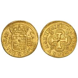 SPANISH MONARCHY: CHARLES II - 4 Escudos. 1699. SEVILLA. M. Anv.: CAROLVSIIDEIGRAT. (Hojitas. MUY RA