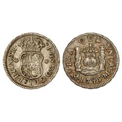SPANISH MONARCHY: PHILIP V - 1/2 Real. 1745. MÉXICO. M. Cal-1870. EBC. 