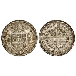 SPANISH MONARCHY: PHILIP V - 2 Reales. 1721. SEGOVIA. F. (Leves rayitas en anverso). Cal-1401. MBC+/