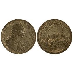 SPANISH MONARCHY: CHARLES III Pretender - Levantamiento del Sitio de Barcelona. 1706. Anv.: Busto a 
