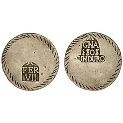 SPANISH MONARCHY: FERDINAND VII - 1 Duro. 1808. GIRONA. 26,28 grs. Variante leyenda grandes y gráfil