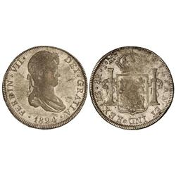 SPANISH MONARCHY: FERDINAND VII - 8 Reales. 1824. LIMA. J.M. Restos de brillo original. (Acuñación f