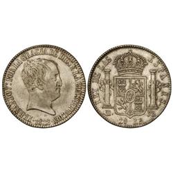SPANISH MONARCHY: FERDINAND VII - 20 Reales. 1822. MADRID. S.R. Parte de brillo original. (Leves gol
