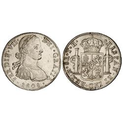 SPANISH MONARCHY: FERDINAND VII - 8 Reales. 1808. MÉXICO. T.H. Zona de plata agria. Limpiada). Cal-5