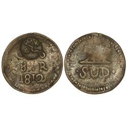 SPANISH MONARCHY: FERDINAND VII - 8 Reales. 1812. MORELOS. AE. Sin adornos. En anverso resello circu