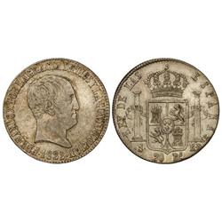 SPANISH MONARCHY: FERDINAND VII - 20 Reales. 1822. SEVILLA. R.D. Pátina. Acuñación algo floja en anv