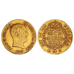SPANISH MONARCHY: FERDINAND VII - 80 Reales. 1822. BARCELONA. S.P. MUY ESCASA. Cal-173. MBC. 