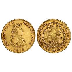 SPANISH MONARCHY: FERDINAND VII - 2 Escudos. 1813. MADRID. G.J. Cal-207. MBC/MBC+. 