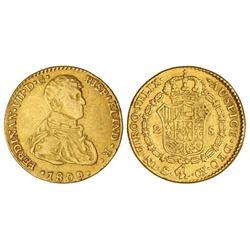 SPANISH MONARCHY: FERDINAND VII - 2 Escudos. 1809. SEVILLA. C.N. ESCASA. Cal-255. MBC. 