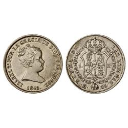 SPANISH MONARCHY: ELISABETH II - 1 Real. 1845. MADRID. C.L. (Leves rayitas en anverso). Cal-414. EBC