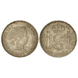 SPANISH MONARCHY: ELISABETH II - 1 Escudo. 1867. MADRID. Pátina. Cal-253. EBC-. 
