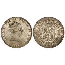 SPANISH MONARCHY: ELISABETH II - 20 Reales. 1836. MADRID. C.R. Pátina en reverso. (Pequeñas rayitas 