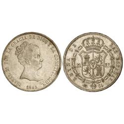 SPANISH MONARCHY: ELISABETH II - 20 Reales. 1849. MADRID. C.L. Restos de brillo en el reverso. (Golp
