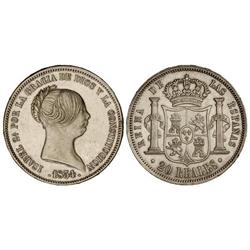 SPANISH MONARCHY: ELISABETH II - 20 Reales. 1854. MADRID. Cal-174. EBC-. 