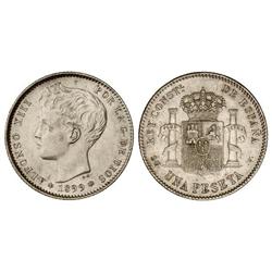 PESETA SYSTEM: ALFONSO XIII - 1 Peseta. 1899 (*18-99). S.G.-V. (Leves rayitas y leves golpecitos). E