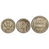 Image 1 : PESETA SYSTEM: LOCAL ISSUES OF THE CIVIL WAR - Lote 3 monedas 50 Céntimos (2) y 1 Peseta. 1937. CONS