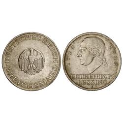 WORLD COINS: GERMANY - 3 Marcos. 1929-A. REPÚBLICA DE WEIMAR. AR. 200 aniversario Gotthold Lessing. 