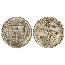 WORLD COINS: GERMANY - 3 Marcos. 1930-A. REPÚBLICA DE WEIMAR. AR. 700 aniversario muerte Van der Vog
