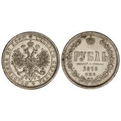 WORLD COINS: RUSSIA - 1 Rublo. 1878-CPB/HF. ALEJANDRO II. AR. Ensayador: / . (Pequeños golpecitos). 
