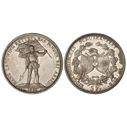 WORLD COINS: SWITZERLAND - 5 Francos. 1869. FESTIVAL DE TIRO: ZUG. AR. (Leves golpecitos). KM-S10. E