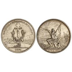 WORLD COINS: SWITZERLAND - 5 Francos. 1874. FESTIVAL DE TIRO: ST. GALLEN. AR. X-S12. EBC. 