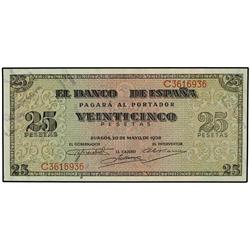 SPANISH BANK NOTES: ESTADO ESPAÑOL - 25 Pesetas. 20 Mayo 1938. Giralda de Sevilla. Serie C. (Levísim